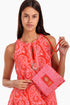 Embroidered small cross body bag in printed cotton